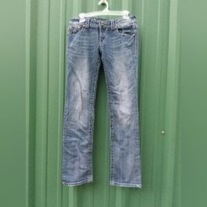 Women's Miss Me Blue Jeans Size 29 Straight Leg Sequins